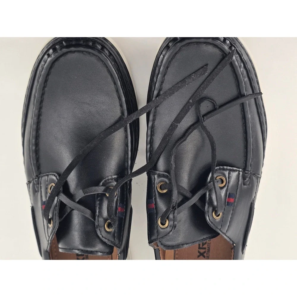 XRAY Ultimate Comfort Mens Black Boat Shoes Moc Toe Loafers XRW1765 Size 11